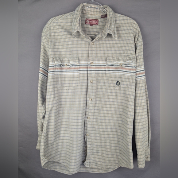 Roper Large Button Down Shirt Plaid - Picture 1 of 8
